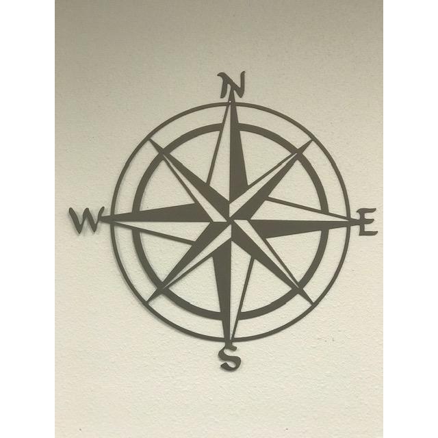 Nautical Stainless Steel Compass Rose Metal Wall Art - Home Decor-Home Decor-Cascade Manufacturing